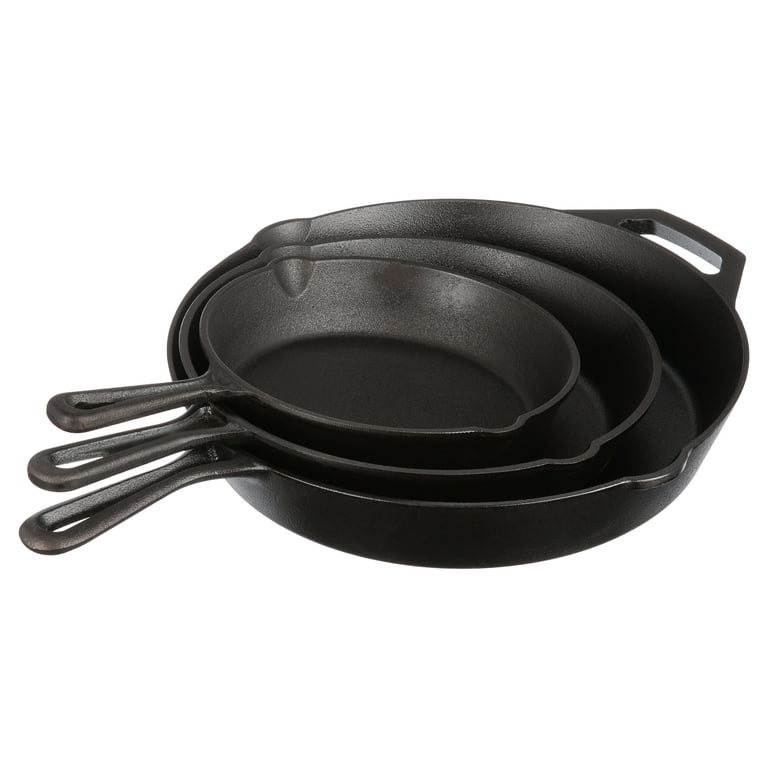 Ozark Trail 15 Pre-Seasoned Cast Iron Skillet with Handle and Lips - –  Kip's Home And Kitchen