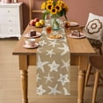 thumbnail image 2 of Beige Brown Starfish Coastal Table Runner 72 Inches, Nautical Summer Ocean Abstract Art Bed Runner Dresser Scarves Tabletop for Indoor Outdoor Parties/Ceremony/Banquet, 18" x 72", 2 of 9