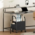 thumbnail image 2 of Small File Cabinet Rolling Filing Cabinet for Under Desk with Divider Single Non-Woven Fabric Drawer File Organizer for A/Letter Size Documents Under Desk Storage Rustic FCHR, 2 of 9