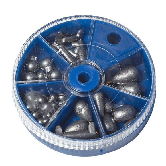 60 Pack Fishing Sinkers, Assorted Sizes