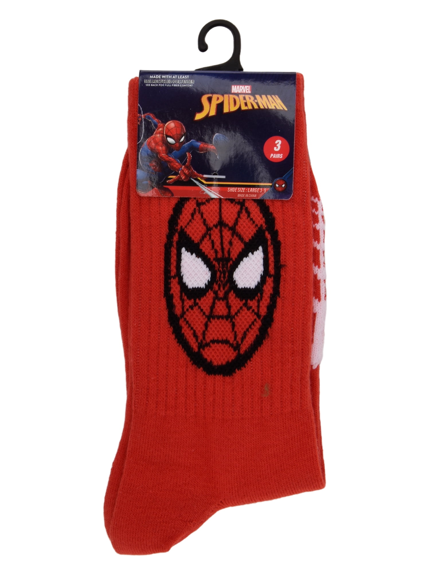 Spidey Boys Crew Socks, 3-pack, Sizes L