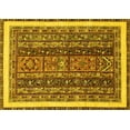 thumbnail image 1 of Ahgly Company Machine Washable Indoor Rectangle Abstract Yellow Modern Area Rugs, 3' x 5', 1 of 4