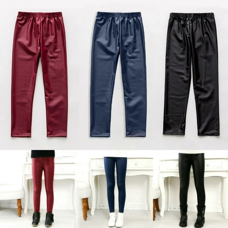 

Baozhu Girls Pants Winter Warm Kids Imitation Leather Leggings Baby Girls Plus Velvet Trousers Solid Color Children s Clothing