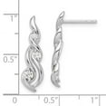 thumbnail image 3 of Finest Gold Sterling Silver Rhodium-Plated Twist CZ Post Dangle Earrings, 3 of 3