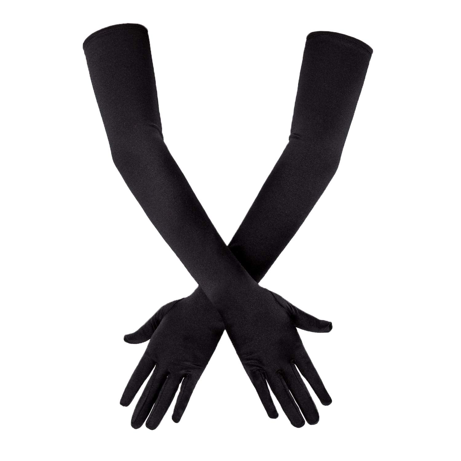 1920s Black Elbow Length Gloves 