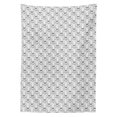thumbnail image 2 of Floral Tablecloth, Outline Drawings of Hand Drawn Lotus Flowers on a Plain Background, Rectangle Satin Table Cover Accent for Dining Room and Kitchen, 60" X 90", Charcoal Grey and White, by Ambesonne, 2 of 2