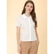 thumbnail image 3 of INSPIRE CHIC Blusa de algodón con manga farol y cuello Peter Pan para mujer blanco S, 3 of 6