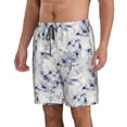 thumbnail image 2 of Cauagu Indigo Tie Dye Print Men's Swim Trunks,Hawaiian Bathing Suit Swimsuits Beach Shorts with Pockets for Men Quick Dry Swimming Board Shorts-X-Large, 2 of 6