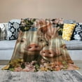 thumbnail image 2 of BCIIG Pig Blanket for Adults Kids Girls, Flannel Pig Blankets Gifts, Pig Floral Flower Throw Blanket for Sofa Couch Bed Living Room Soft Warm Cozy Pig Decor 60x80in, 2 of 6