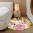 thumbnail image 3 of Farmhouse Sunflowers Round Rug 7ft Washable Circle Rugs Non Slip Spring Country Watercolor Pig Floral Large Area Rug Indoor Floor Carpet for Bedroom Kitchen Living Room Home Office Dining Room, 3 of 8