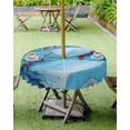 thumbnail image 4 of nqOlkjepod Blue Grey Marble Outdoor Tablecloth with Umbrella Hole & Zipper, Abstract Simple Geoemtric Round Table Cover 60 Inch, Dining Waterproof Table Cloth Protector for Patio/Party/Picnic, 4 of 7