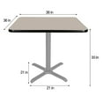 thumbnail image 5 of Hampden Furnishings Bennet Collection Steel Frame 36" Square Top, X Base, 30" Height, Cafe Table Grey Frame/Grey Nebula Top, 5 of 5