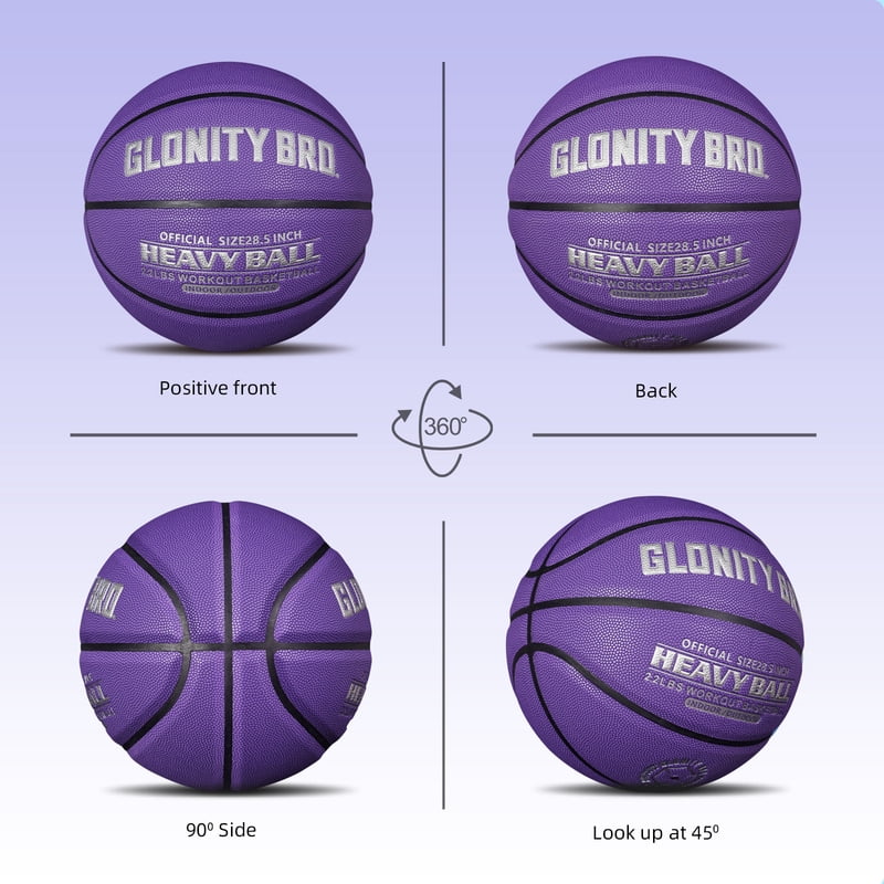 Weighted Training Basketball 3/2.2LBS Indoor And Outdoor High Quality Composite Basketball For Improve Dribbling Passing Purple