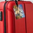 thumbnail image 5 of Ducks Flying At Sunrise Hunting Watercolor Faux Leather Travel Luggage Tag, 5 of 7
