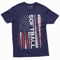 thumbnail image 3 of Softball Tshirt American Sports Usa Flag Tee Shirt Bats Us Unisex Womens Mens Tee, 3 of 5