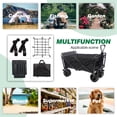 thumbnail image 7 of Collapsible Heavy Duty Beach Wagon Cart Outdoor Folding Utility Camping Garden Beach Cart with Universal Wheels Adjustable Handle Shopping (Black), 7 of 7