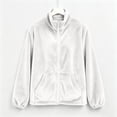 thumbnail image 7 of SAWOBUUN Womens Velvet Zip Up Jacket Stand Collar Long Sleeve Velour Coat with Side Pockets Casual Fall Winter Outerwear, 7 of 7
