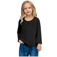 thumbnail image 6 of NAISIBABY Girls T-Shirt with Long Sleeve, Loose Fit Super Soft Cotton Crew Neck Casual Pullover Tees 3-Pack Black 10T, 6 of 7