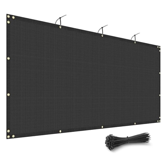 8' x 40' Black Fence Privacy Screen Outdoor Heavy Duty Fencing Mesh Net Outside UV Blockage Windscreen Fabric Shade Cover Tarp for Wall Backyard Patio Garden, Cable Zip Ties Included