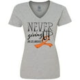 thumbnail image 3 of Inktastic Never Giving Up Limb Loss Awareness Orange Ribbon Women's V-Neck T-Shirt, 3 of 5