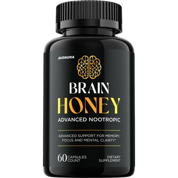 Brain Honey Capsules – BrainHoney Natural Blend Memory Focus Support Supplement, 1 Pack, 60 Capsules