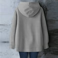thumbnail image 5 of Women's Christmas Print Loose Casual Long Sleeve Hooded Sweatshirt, Festive Fall Winter Wear with Comfortable Fit and Holiday Design for Seasonal Activities,Gray,M, 5 of 7