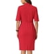 thumbnail image 3 of Vestidos de tubo para mujer INSPIRE CHIC con cinturón, vestido vintage de escote corazón, talla 2XL, rojo, 3 of 6