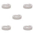 thumbnail image 3 of Thinsony Femmes Chic Perle Strass Stretch Bracelet Mariage Bal pour Mariée Blanc 3 Rangée 5Set, 3 of 6