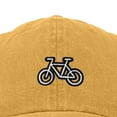 thumbnail image 2 of Dalix Bike Embroidered Bicycle Cotton Baseball Cap Adjustable Dad Hat Mens in Washed Gold, 2 of 5