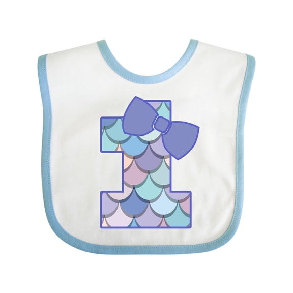 Inktastic 1st Birthday Mermaid 1 Year Old Girls Baby Bib