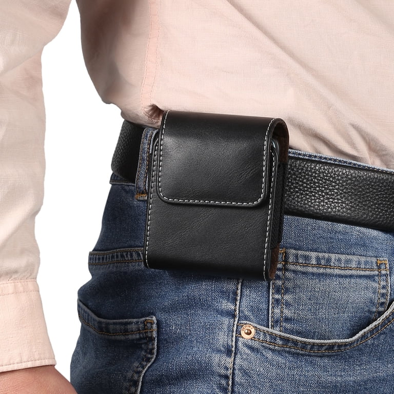Sac de Ceinture Téléphone Portable Cuir Compatible avec