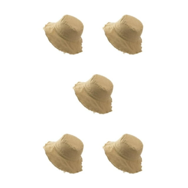 Decodeary Easy To Wear Hat Stylish Sun Protection For Any Occasion Stylish Protection Bucket Hat Caps Casual Comfort khaki 5Set