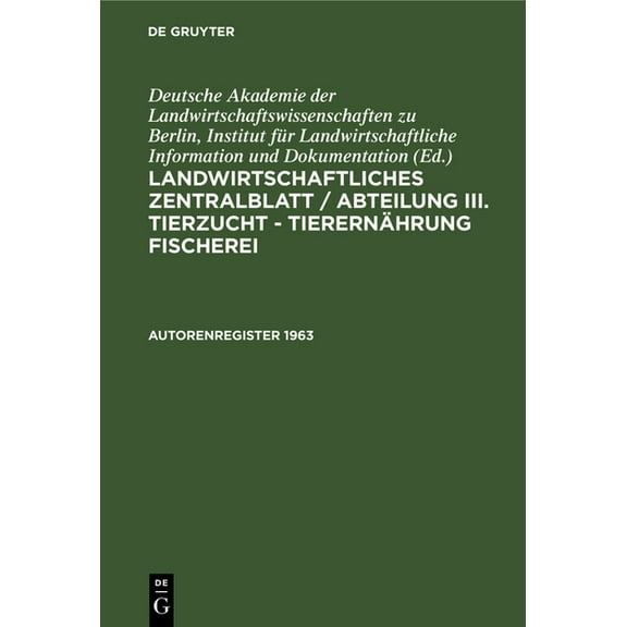 Autorenregister 1963, (Hardcover)