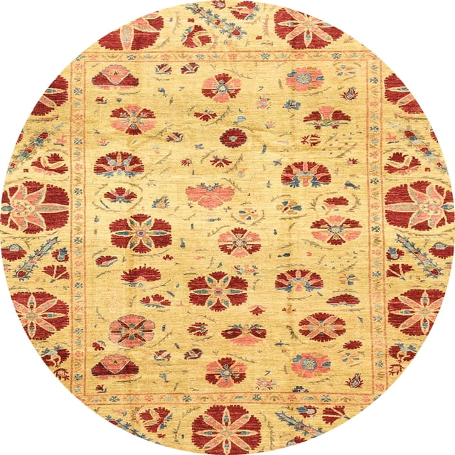 Ahgly Company Tapis d'Intérieur Ronds Abstraits Orange Tapis de Zone Abstraits, 3 Pieds Rond
