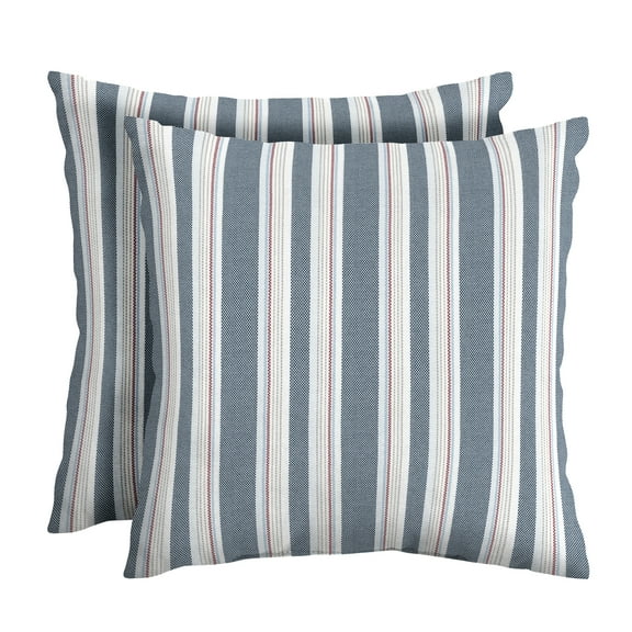 ARDEN Oceantex Outdoor Toss Pillow 18 x 18, 2 Pack 18 x 18, Ocean Blue Stripe
