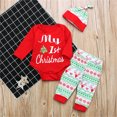 thumbnail image 2 of Infant Baby Boys Christmas Girls Pj'S Pajamas Letter Romper Deer Pants Hat Outfits Clothes Set 3-6 Months, 2 of 8