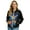 Rose Butterfly Print Blue Black, variant on SCRAWLGOD Sunflower Musical Notes Butterfly Beige Womens Zip Up Long Sleeve Crewneck Sweatshirt Jacket Casual Loose Coats With Pockets Stylish Comfortable Lightweight Outerwear, S