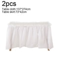 thumbnail image 2 of Tablecloth, Plastic, Disposable, White, 2 of 5