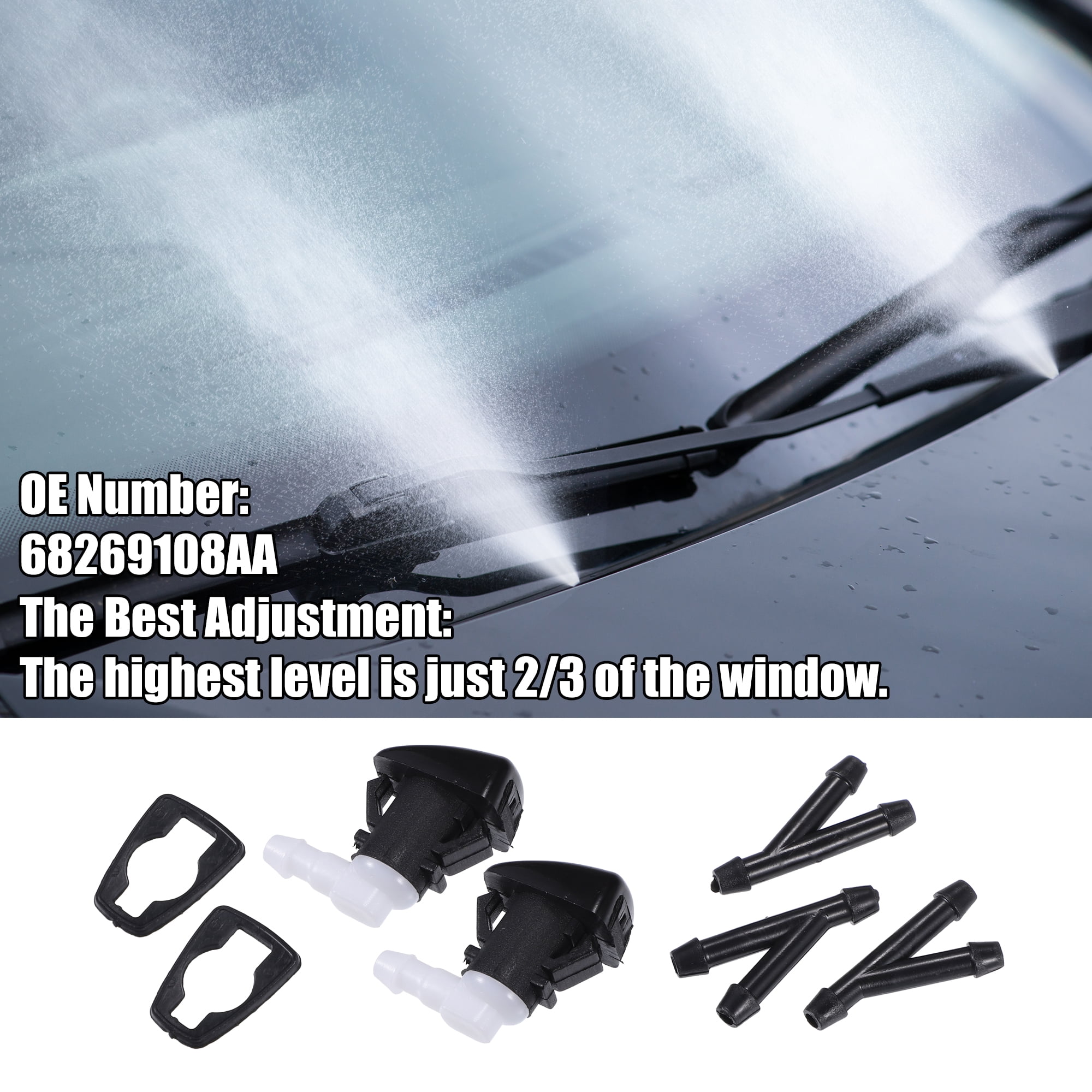 Unique Bargains 1Set Windshield Washer Nozzle No.68269108AA for Dodge Durango 2023