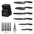 thumbnail image 3 of Juego de Cuchillos de Cocina hecef de 15 Piezas con Bloque de Madera - Acero de Alto Carbono, Negro, 3 of 11