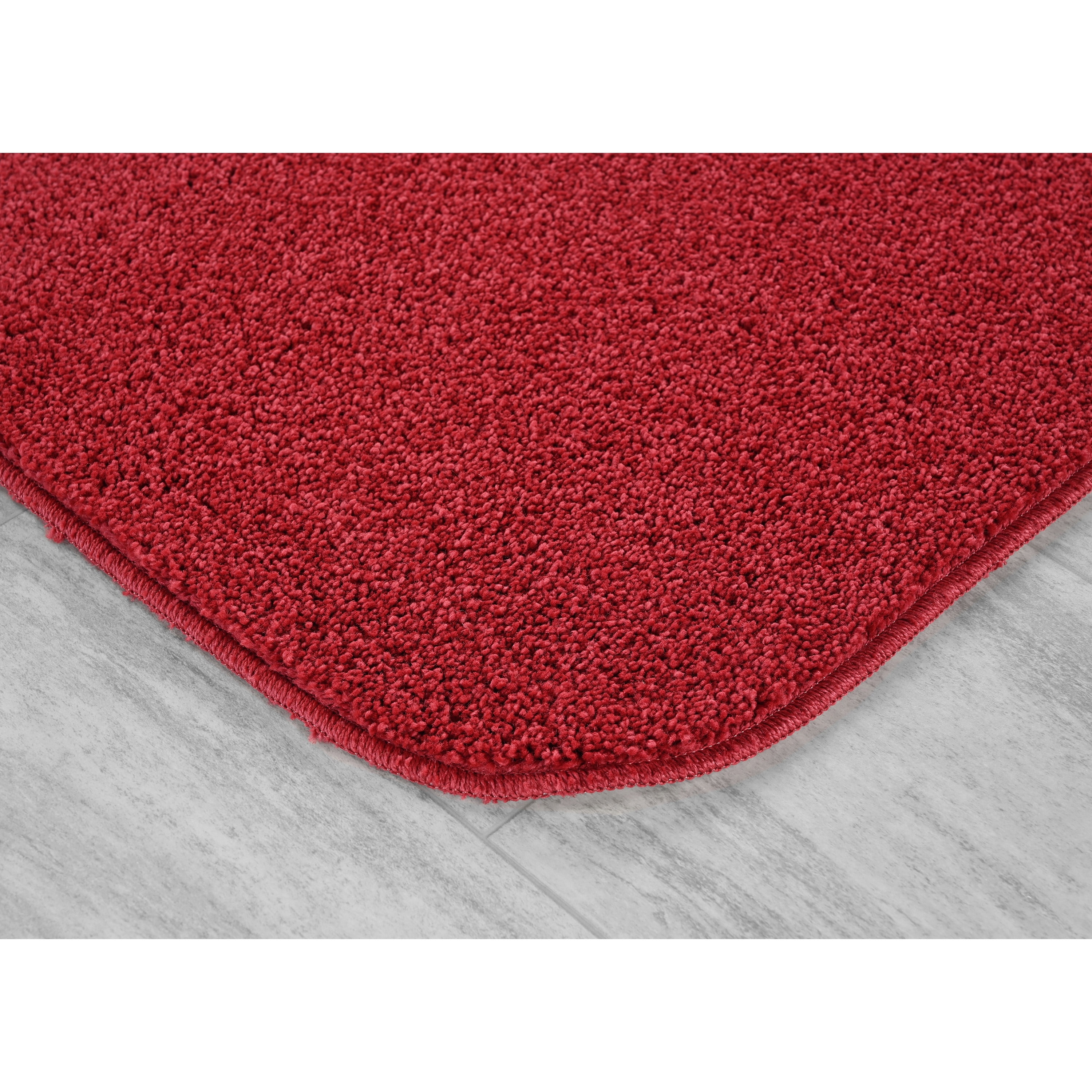 Garland Rug Sedona Washable Bath Rug Set, 3 Piece Set (2 Bath Rugs, & Contour Rug) Classic Red