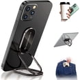 thumbnail image 1 of CHL-Phone Ring Holder Finger Kickstand, 360 Rotation Foldable Ultra-Thin Metal Cell Phone Back Hand Grip for Magnetic Car Mount & Office Desktop, Adjustable Cellphone Stand for iPhone iPad Smartphone, 1 of 4