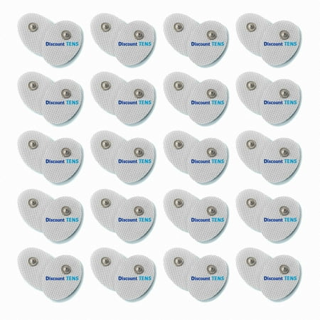 TENS Electrodes - Small 1.57" x 1.18" Replacement Pads for TENS Units - 20 Pair of Snap TENS Unit Electrodes (Forty TENS Unit Pads) - Discount TENS Brand