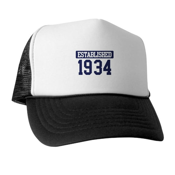CafePress - Established 1934 - Trucker Hat - Polyester Foam Front and Nylon Mesh Weave Back