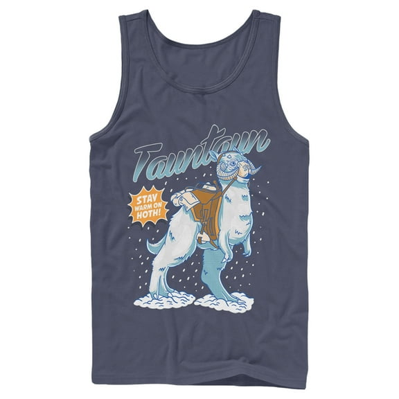 Men's Star Wars Tauntaun Stay Warm On Hoth Comic Portrait  Tank Top Navy Blue Large