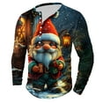 thumbnail image 2 of Kilaqueen Mens Ugly Christmas Henley Shirts Funny Xmax Print Half Buttoned Pullover Tops Casual Fashion Vacation Holiday Tops, 2 of 4