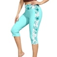 thumbnail image 3 of UVEASISHA Women's Floral Capri Swim Bottoms High Waisted Modest Bathing Suit Pants Quick Dry Tropical Beach Vacations Multicolor S, 3 of 6