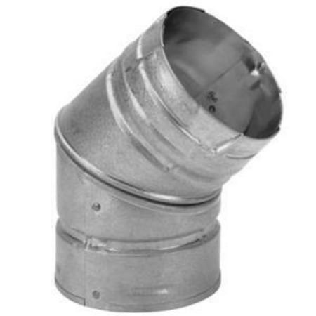 DuraVent PelletVent 6 Inches Stainless Steel 45 Degree Elbow Stove Pipe, Silver