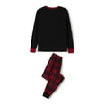 thumbnail image 6 of Elippeo Christmas Family Pajamas Matching Set Elk Print Long Sleeve Tops and Stretch Plaid Pants Sleepwear Soft Nightwear, 6 of 10