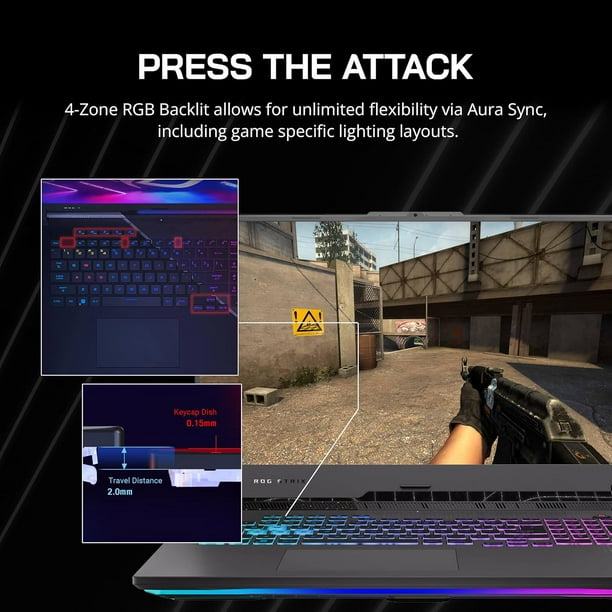 ASUS ROG Strix G17 17.3" QHD 240Hz Gaming Laptop, AMD Ryzen 9-7845HX, NVIDIA  GeForce RTX 4060, 64GB DDR5, 2TB PCIe SSD, RGB Backlit Keyboard, Wi-Fi 6E,  Win 11, Gray, 128GB Hotface Extension